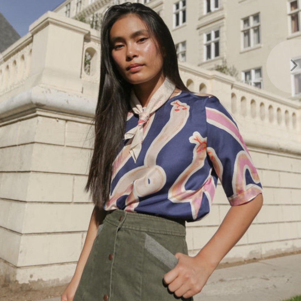 NWT Carleen Boykin Tee Silk Blouse